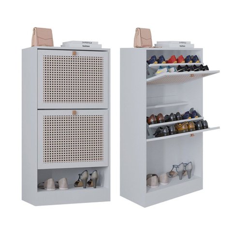 Kit 2 Sapateiras Tropical 2 Portas Multiuso Vertical Poquema