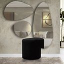 Ver imagem 1 de Puff Decorativo Viena Redondo Pé de Plastico e Tecido Veludo:preto