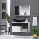 Ver imagem 1 de Conjunto New Stilo Mdf Gabinete para Banheiro com Cuba e Espelheira.