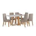 Ver imagem 2 de Conjunto Sala de Jantar Mesa Easy Pop 170x90cm Tampo Vidro/mdf com 6 Cadeiras Seat Suede Animale