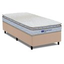 Ver imagem 1 de Cama Box Solteiro Probel Espuma D33 Pillow Top 88x188x56cm Guarda Costas Lyon Branco/Bege