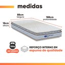 Ver imagem 4 de Cama Box Solteiro Probel Espuma D33 Pillow Top 88x188x56cm Guarda Costas Lyon Branco/Bege