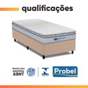 Ver imagem 6 de Cama Box Solteiro Probel Espuma D33 Pillow Top 88x188x56cm Guarda Costas Lyon Branco/Bege