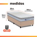 Ver imagem 3 de Cama Box Solteiro Probel Espuma D33 Pillow Top 88x188x56cm Guarda Costas Lyon Branco/Bege