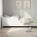 Ver imagem 2 de Cama Infantil Kids Nuvem com Colchão Incluso Mdf Grade de Proteção Montessori Quarto Criança:branco