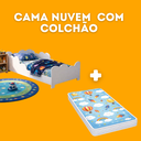 Ver imagem 6 de Cama Infantil Kids Nuvem com Colchão Incluso Mdf Grade de Proteção Montessori Quarto Criança:branco