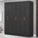 Ver imagem 1 de Guarda-roupa Casal Holanda 6 Portas 2 Gavetas Preto - Maxel