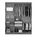 Ver imagem 3 de Guarda-roupa Casal Holanda 6 Portas 2 Gavetas Preto - Maxel