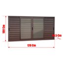 Ver imagem 2 de Veneziana Alumínio Elite 6 Folhas Moveis 100 x 120 V.Liso Marrom Corten Brimak