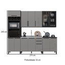 Ver imagem 4 de Cozinha Completa Diamante 12 Portas 3 Gavetas com Vidro Chumbo/titanio - Indékes