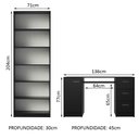Ver imagem 4 de Escrivaninha Madesa Alaska + Estante Livreiro 6908 - Preto