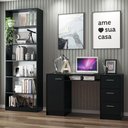 Ver imagem 1 de Escrivaninha Madesa Alaska + Estante Livreiro 6908 - Preto
