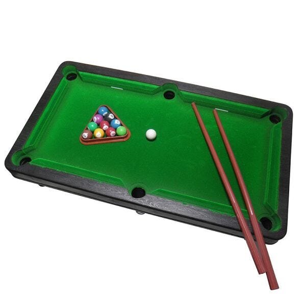 Mesa Sinuca Bilhar Snooker Infantil Brinquedo Jogar Taco (6841A)