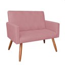 Ver imagem 5 de Kit Poltrona e Namoradeira Nina Suede Pés Palito Castanho - Pallazio - Rosê