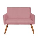 Ver imagem 6 de Kit Poltrona e Namoradeira Nina Suede Pés Palito Castanho - Pallazio - Rosê