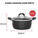 Ver imagem 3 de Jogo de Panelas Tramontina Antiaderente Cooktop Fogão Indução Monaco Preta Kit 7 Peças