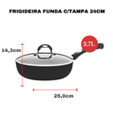 Ver mais imagens de Jogo de Panelas Tramontina Antiaderente Cooktop Fogão Indução Monaco Preta Kit 7 Peças