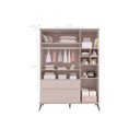 Ver imagem 4 de Kit Quarto Infantil Bebê Melinda Retrô com Pés Cômoda 3 Gavetas e Guarda Roupa 3 Portas 2 Gavetas Ro