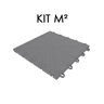 Kit 1M² Piso Modular Multiuso Indoor Cinza 25x25x1 cm Piso Plástico Interno 16 un - 1