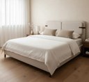 Ver imagem 1 de Cama Casal Estofada com Cabeceira Painel Duplo e Design Sofisticado