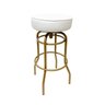Banqueta Altura 65cm Bar Giratória cor Dourado fosco assento branco Poltronas do Sul Banqueta Bar - 1