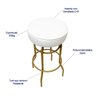 Banqueta Altura 65cm Bar Giratória cor Dourado fosco assento branco Poltronas do Sul Banqueta Bar - 4