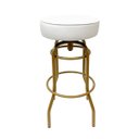 Ver imagem 2 de Banqueta Altura 65cm Bar Giratória cor Dourado fosco assento branco Poltronas do Sul Banqueta Bar