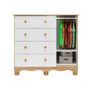 Ver imagem 2 de Comoda Infantil 1 Porta 4 Gavetas Bolinha - Moveis Peroba Amendoa-branco