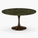 Ver imagem 1 de Mesa de Jantar Saarinen Redonda 140 cm Tampo Mármore Verde Vitória Régia Base Laca Marrom Cacau