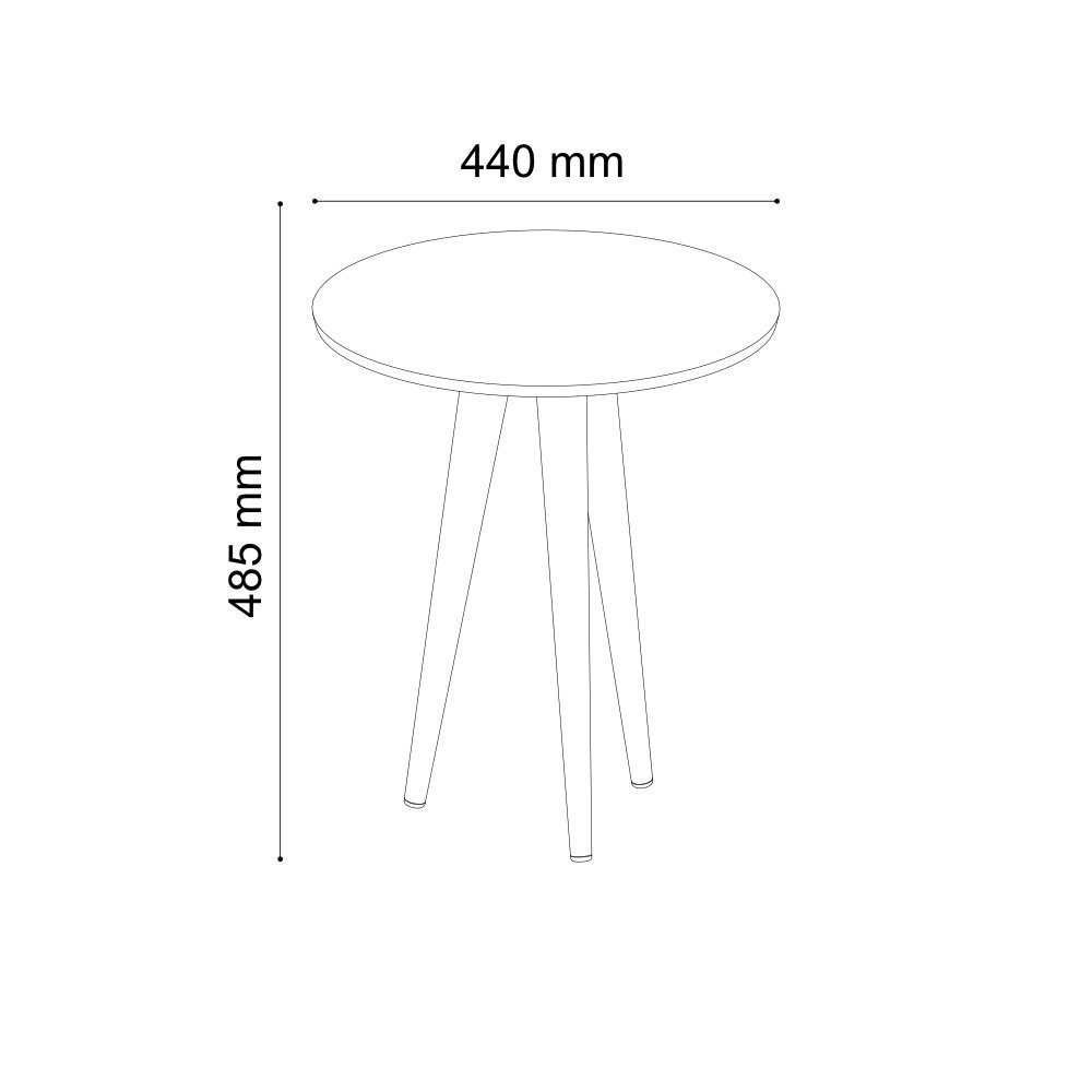 Kit 2 Mesinha Mesa Lateral Apoio Redondo Pés Palito Quarto Mesa de Cabeceira Slim Off White - 4