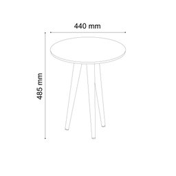 Kit 2 Mesinha Mesa Lateral Apoio Redondo Pés Palito Quarto Mesa de Cabeceira Slim Off White - 4