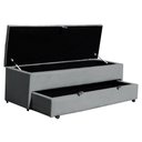 Ver imagem 3 de Calçadeira Sapateira Baú Casal King 195cm Capitonê Luna Veludo Cinza - Loja Sheep