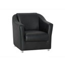 Ver imagem 2 de Kit 2 Poltronas Decorativa Biane Couro Preto Pés Cromado Mz Decor