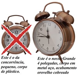 Despertador 6 horas da manhã Tipo de Relogio de Mesa Png A4 Analogico de Ponteiros Mecânico a Pilhas - 2