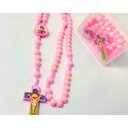 Ver imagem 2 de Terço Rosa Infantil Jesus na Cruz Menininha Rezando Criança