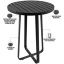 Ver imagem 3 de Mesa Bistrô Alta Decorativa Para Área Gourmet Bar Alumínio 105 cm Maya D04 Preto - Lyam Decor