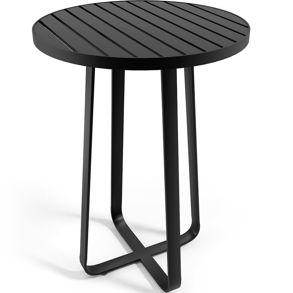 Mesa Bistrô Alta Decorativa Para Área Gourmet Bar Alumínio 105 cm Maya D04 Preto - Lyam Decor - 1