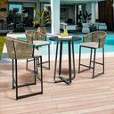 Ver imagem 2 de Mesa Bistrô Alta Decorativa Para Área Gourmet Bar Alumínio 105 cm Maya D04 Preto - Lyam Decor