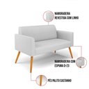 Ver imagem 6 de Sofá Namoradeira com 2 Poltronas Pés Palito Castanho Marisa Linho