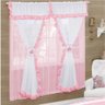 Cortina para Varão Simples Princesa 2,00M x 1,70M 03 Peças - Rosa - 1