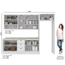 Ver imagem 2 de Cozinha Modulada 285cm com Vidro e Fechamento de Geladeira 10 Portas 3 Gavetas Americana Henn - Bran