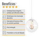 Ver imagem 5 de Pendente Branco C/ Globo de Vidro Cristal de 14cm + Led 2w
