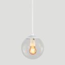 Ver imagem 1 de Pendente Branco C/ Globo de Vidro Cristal de 14cm + Led 2w