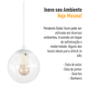 Pendente Branco C/ Globo de Vidro Cristal de 14cm + Led 2w - 6