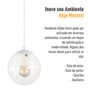 Ver imagem 6 de Pendente Branco C/ Globo de Vidro Cristal de 14cm + Led 2w
