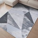 Ver imagem 1 de Tapete Sala Quarto Antiderrapante Geométrico Belga Domani:cristal Areia/1,00x1,50m
