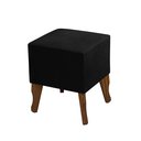 Ver imagem 2 de Puff Chamel Preto Pés Madeira