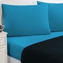 Ver imagem 1 de Jogo de Cama Malha Lençol 100% Algodão Gran Moratta 4 Peças King - Azul Marinho-azul Turqueza