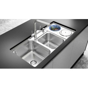 Cuba Inox C/Lixeira e Triturador 66 Ref 20229 Debacco 92,5x45x23