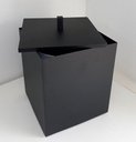 Ver imagem 2 de Lixeira para Banheiro Quadrada Latão Preto Fosco 17x17x20cm